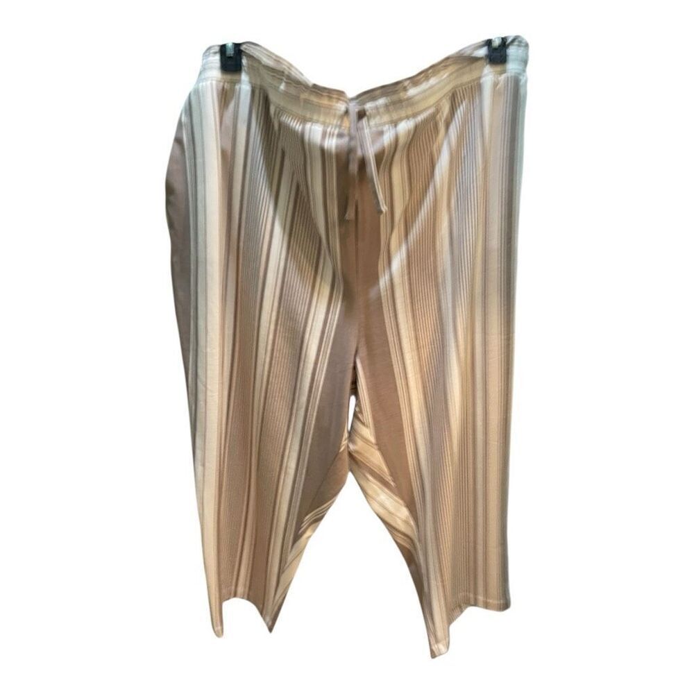 Torrid Plus Size Tan Striped Drawstring Waist Casual Career Pants Size 5X NWOT